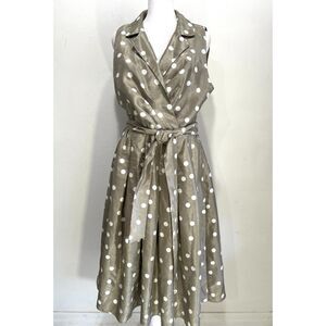 Jessica Howard dress satin polka dots neutral rodeo festive casual women 12